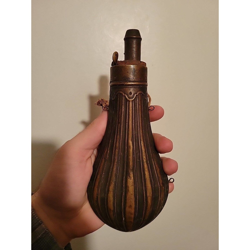 Antique Copper & Brass American Flask & Cap Co. Black Powder Flask